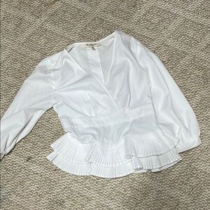 White Peplum Top